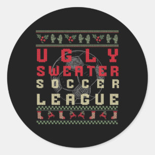 Lelijk Kerstvoetbal – Grappig lelijk truitje Ronde Sticker