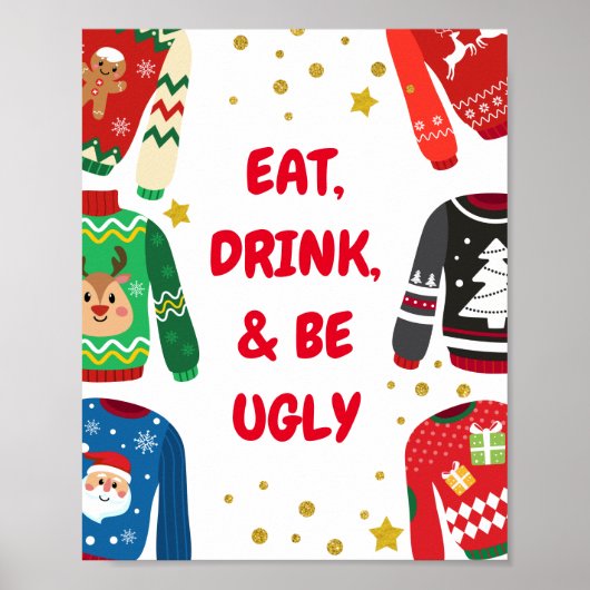 Lelijk Trui Feestbord Poster (Voorkant)