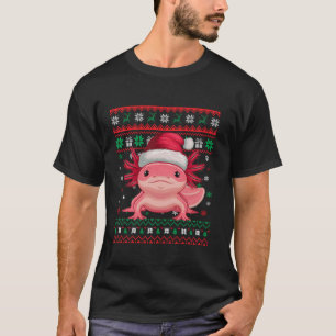 Lelijke Axolotl Vrolijke Kerstboom Kerstman Hoed S T-shirt