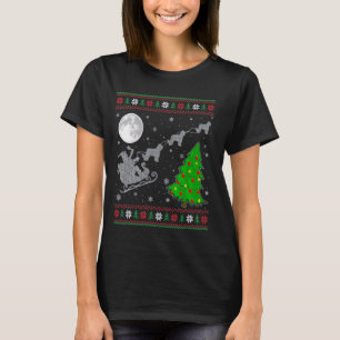 Lelijke Briard Dog Xmas Verlichting Tree Santa Rid T-shirt