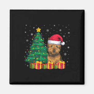 Lelijke Cairn Terrier Kerstman Hoed Kerstverlichti Magneet