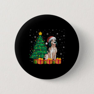 Lelijke Engelse Setter Santa Hat Kerstverlichting Ronde Button 5,7 Cm