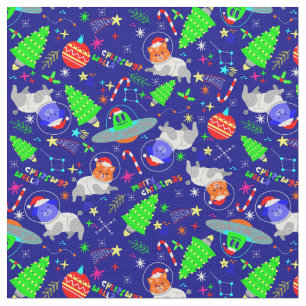 Lelijke kerst Alien Santa Dog Cat Stof