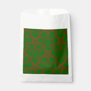 Lelijke kerst baphomet pentagram groen bedankzakje