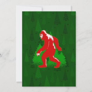 lelijke kerst bigfoot yeti kerstbomen uitnodiging