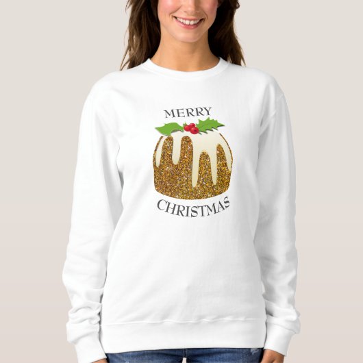 Lelijke kerst | GLITTER | Feestelijke pudding Trui (Voorkant)
