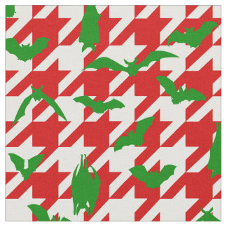 lelijke kerst-hondentand vleermuizen rood groen stof