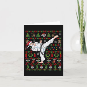 Lelijke kerst karate sinterklaas vechtsporten kaart