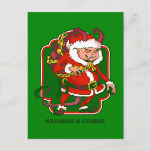 lelijke kerst krampus komt grappig feestdagenkaart
