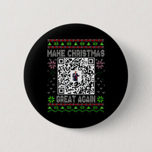 Lelijke Kerst Morsige Qr President Trump Dans Code Ronde Button 5,7 Cm