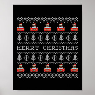 Lelijke Kerst Rode Kerstman Hoed Franse Bulldog Xm Poster