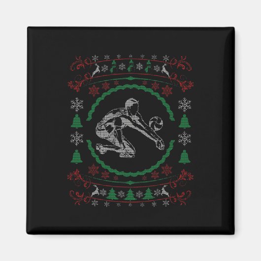 Lelijke Kerst Stijl Volleybal Grappige Kerstmis Magneet (Voorkant)