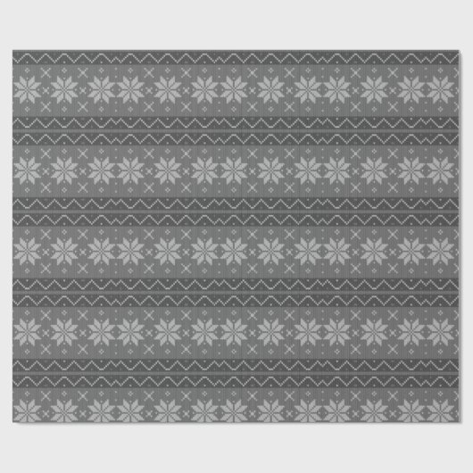 Lelijke kerst trui Scandinavisch gebreid gezellig Cadeaupapier (Vlak)