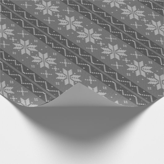 Lelijke kerst trui Scandinavisch gebreid gezellig Cadeaupapier (Hoek)