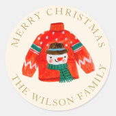 Lelijke kerst trui Sticker | Gepersonaliseerd (Voorkant)