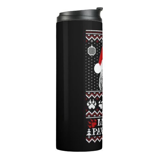 Lelijke kerst trui voor Labradoodle liefhebber Thermosbeker (Gedraaid links)