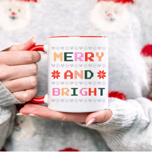 Lelijke kerst trui   Vrolijk en helder Koffiemok