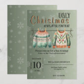 Lelijke kerst trui wedstrijd uitnodigingen op maat (Voorkant / Achterkant)