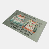 Lelijke kerst trui welkom deur mat (Schuin)