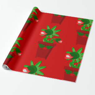 Lelijke kerst Venus Flytrap Holly Cadeaupapier