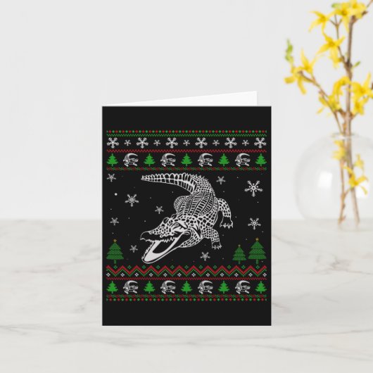Lelijke kerst voor alligator liefhebbers leuk leli kaart (Gele Bloem)