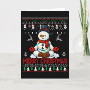 Lelijke Kerst Yoga Sneeuwman T-shirt Schattige Ker Kaart