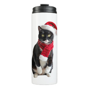 Lelijke Kerst Zwarte Kat Sinterklaas Hoed Sjaal Va Thermosbeker