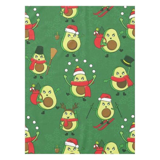 Lelijke Kerstavocado Santa Winter Tafelkleed (Voorkant)