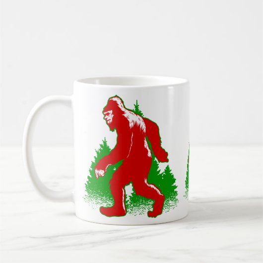 lelijke kerstbeker yeti koffiemok (Links)