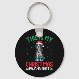 Lelijke kerstboom Kerstman Engels Pointer Dog Kers Sleutelhanger