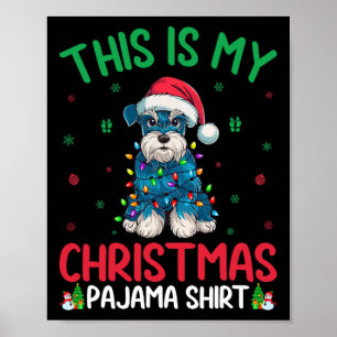 Lelijke kerstboom Kerstman Miniatuur Schnauzer Hon Poster