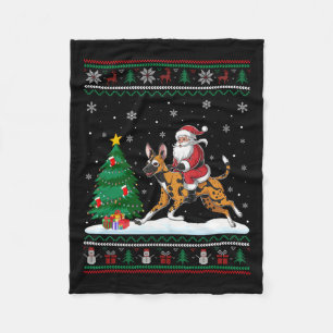 Lelijke kerstboom licht Santa Riding Afrikaanse Wi Fleece Deken
