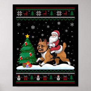 Lelijke kerstboom licht Santa Riding Brussels G Poster