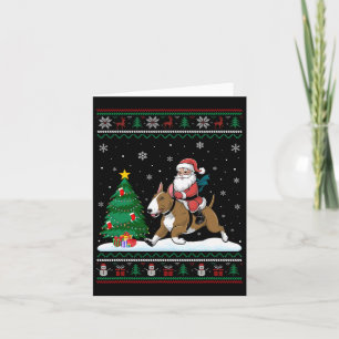 Lelijke kerstboom licht Santa Riding Bull Terri Kaart