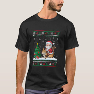 Lelijke Kerstboom Lichten Kerstmis Santa Riding Pi T-shirt