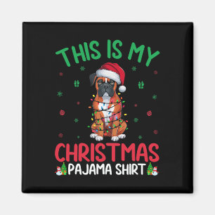 Lelijke Kerstboom Lights Santa Boxer Dog Christmas Magneet