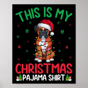 Lelijke Kerstboom Lights Santa Boxer Dog Christmas Poster