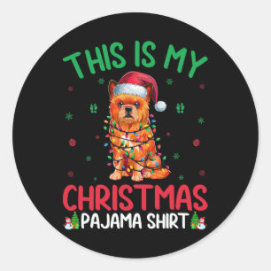 Lelijke kerstboom Santa Brussels Griffon Hond Kers Ronde Sticker