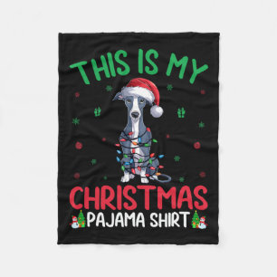 Lelijke kerstboom Santa Italiaanse windhond Kerstm Fleece Deken