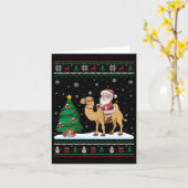 Lelijke kerstboomverlichting Kerstman Riding Bacto Kaart (Gele Bloem)