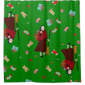 Lelijke kerstheks Befana Green Douchegordijn (Voorkant)