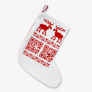 Lelijke kerstkeuken QR Code Happy Nieuwjaar! Kleine Kerstsok