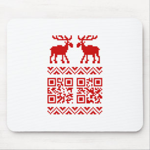 Lelijke kerstkeuken QR Code Happy Nieuwjaar! Muismat