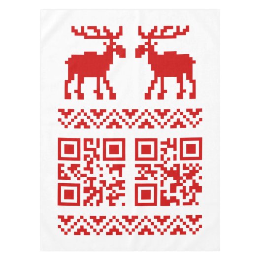 Lelijke kerstkeuken QR Code Happy Nieuwjaar! Tafelkleed (Voorkant)
