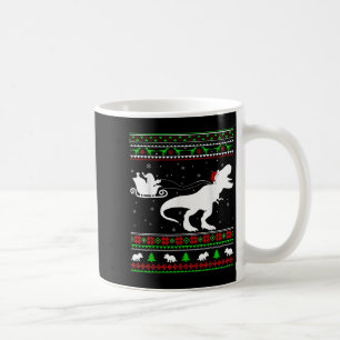 Lelijke Kerstman Sleigh Riding Dinosaur T-rex Chri Koffiemok