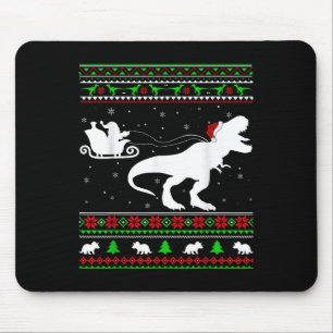 Lelijke Kerstman Sleigh Riding Dinosaur T-rex Chri Muismat