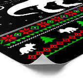 Lelijke Kerstman Sleigh Riding Dinosaur T-rex Chri Poster (Hoek)