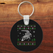 Lelijke Kerstmis voor Alligator Lovers Fun Ugly Sleutelhanger (Voorkant)