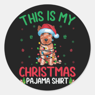Lelijke Kerstmis Zacht gecoate Wheaten Terrier Hon Ronde Sticker