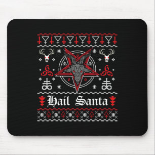 Lelijke Kerstmuts HAIL SANTA Pentagram Kerstmis S Muismat